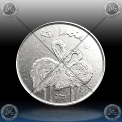 1oz St. Lucia 2 Dollars 2018 (Flamingo) BU